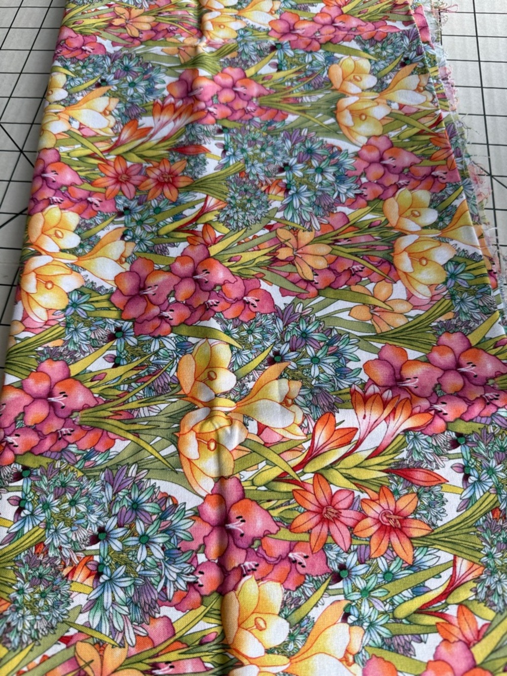 Floral Quilting Cotton Fabric Joy Hall Springs Creative 1+ Yard Bright Flowers - Picture 3 of 10